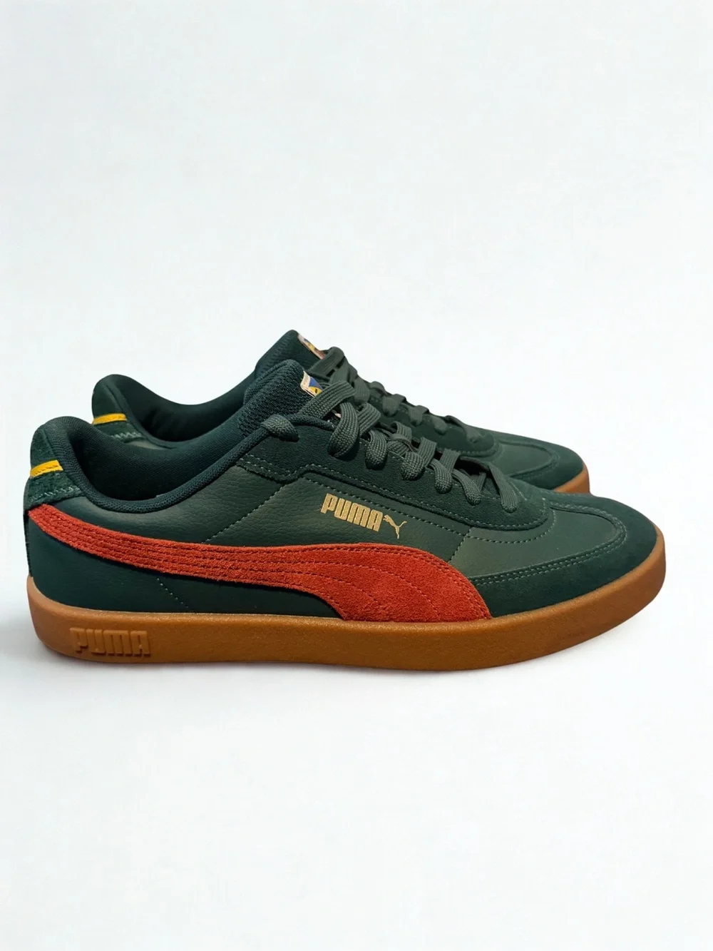 Puma Men's Forest Green Sneakers with Rust Suede Formstrip
